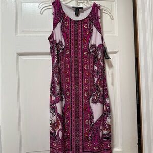 Purple Pink Halter Neck Sheath Midi Dress